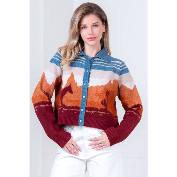 BOHO Western LONG SLV SWEATER CARDIGAN - Picture 5 of 10